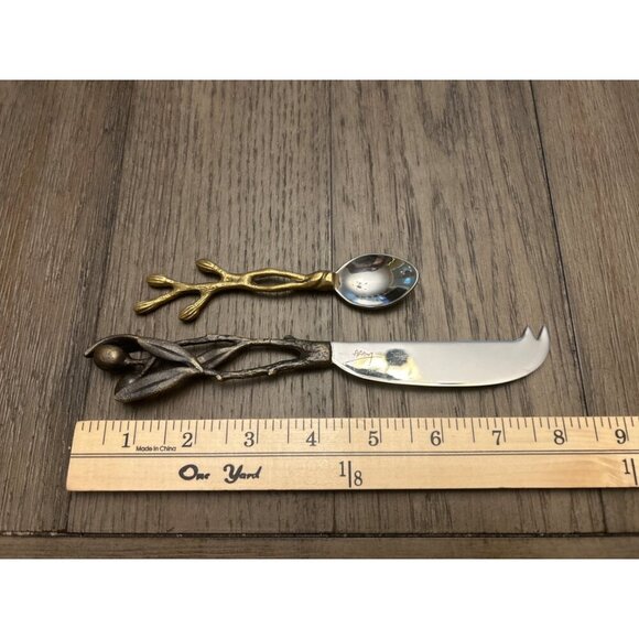 Olive Branch Cheese Knife & Spoon Set - Picture 2 of 2